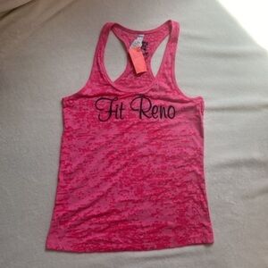 NWT Women’s‎ Pink & Black Fit Reno Tank Skull Graphic Back